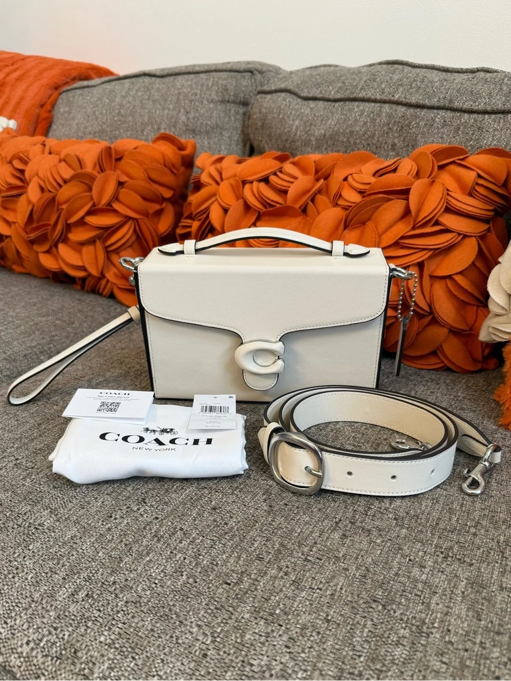 NWT Coach Tabby Box Bag in Chalk Glove Leather $495 MSRP